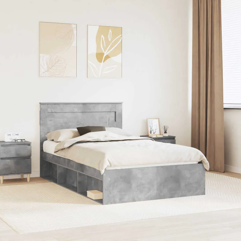 Lovos rėmas Betoninė 120 x 200 cm Kietos pušies mediena
