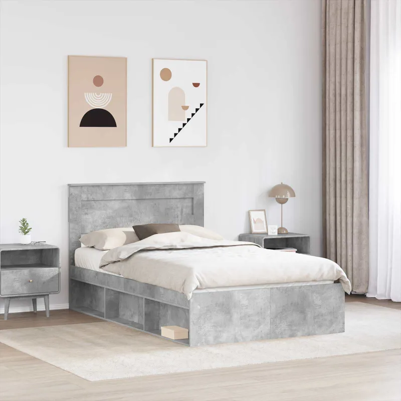 Lovos rėmas Betoninė 120 x 200 cm Kietos pušies mediena