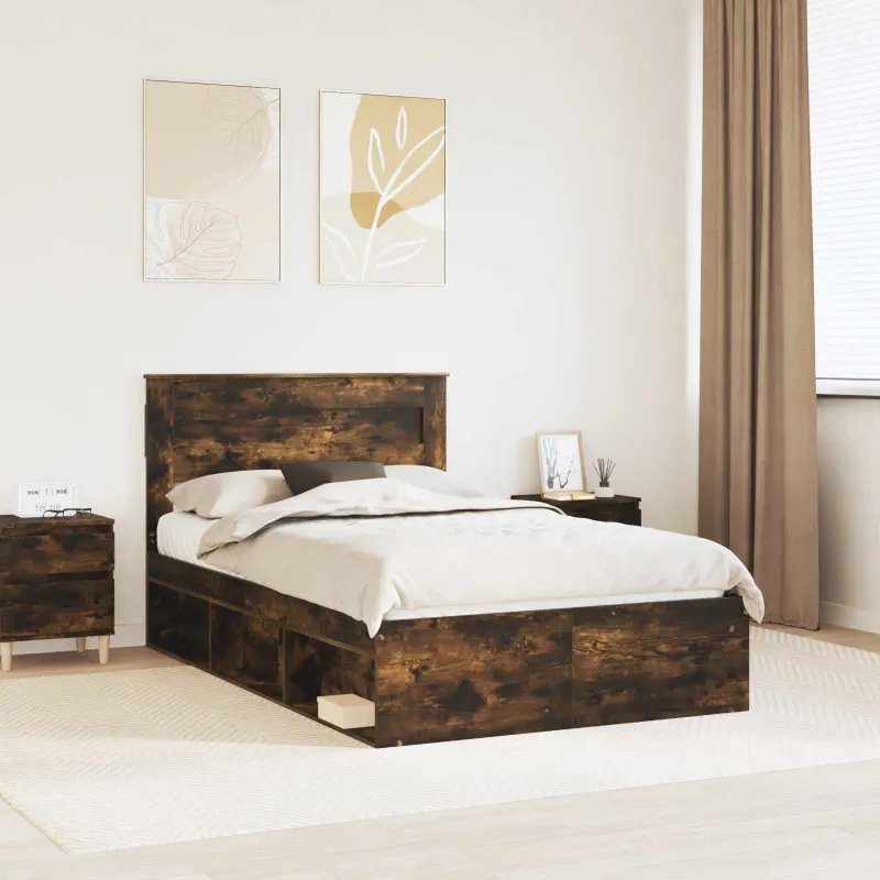 Lovos rėmas Rūkyta ąžuolas 120 x 200 cm Kietos pušies mediena