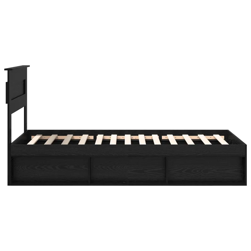 Lovos rėmas Juoda 100 x 200 cm Kietos pušies mediena