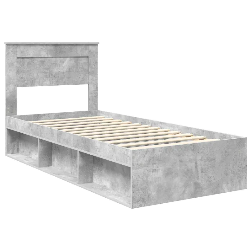 Lovos rėmas Betono pilka 100 x 200 cm Kietos pušies mediena