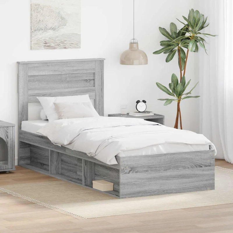 Lovos rėmas Pilkas Sonoma 90 x 190 cm Kietos pušies mediena