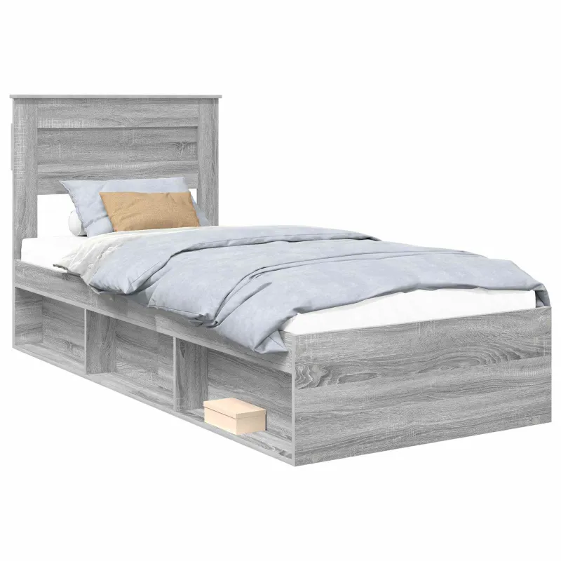 Lovos rėmas Pilkas Sonoma 90 x 190 cm Kietos pušies mediena