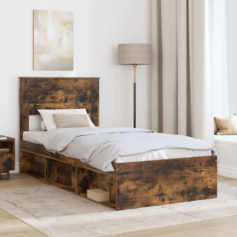 Lovos rėmas Rūkyta ąžuolas 75 x 190 cm Kietos pušies mediena