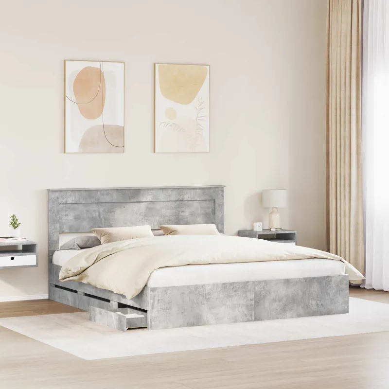 Lovos rėmas Betono pilka 200 x 200 cm Inžinerinė mediena