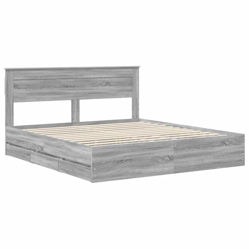 Lovos rėmas Pilkas Sonoma 200 x 200 cm Inžinerinė mediena
