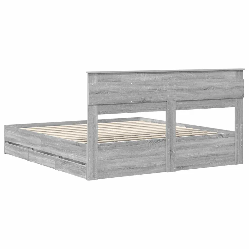 Lovos rėmas Pilkas Sonoma 200 x 200 cm Inžinerinė mediena