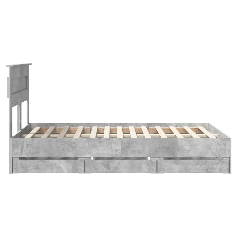 Lovos rėmas Betono pilka 135 x 190 cm Inžinerinė mediena