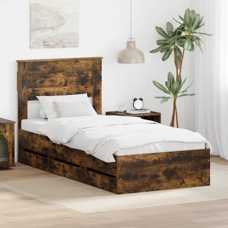 Lovos rėmas Rūkyta ąžuolas 90 x 200 cm Inžinerinė mediena