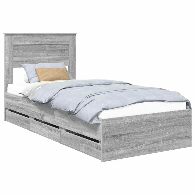 Lovos rėmas Pilkas Sonoma 90 x 200 cm Inžinerinė mediena