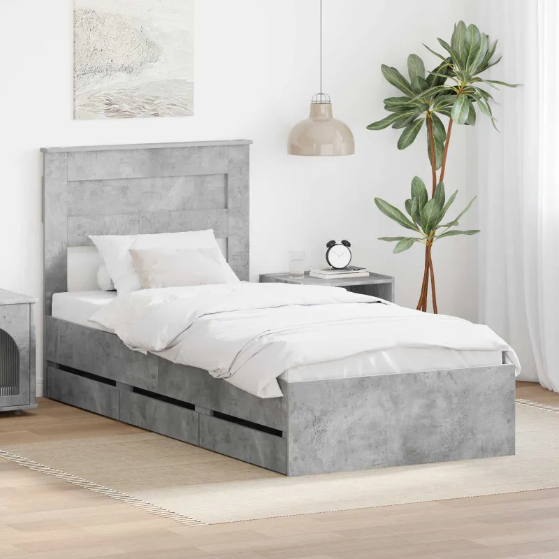 Lovos rėmas Betono pilka 75 x 190 cm Inžinerinė mediena