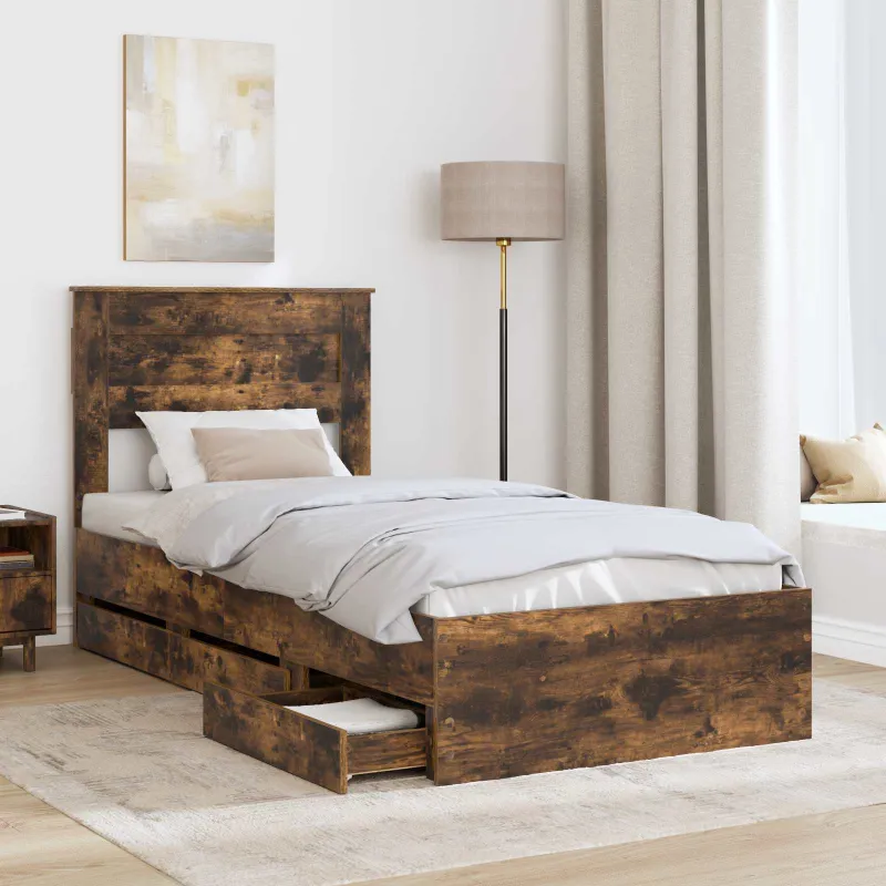 Lovos rėmas Rūkyta ąžuolas 75 x 190 cm Inžinerinė mediena