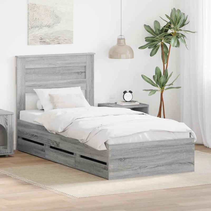 Lovos rėmas Pilkas Sonoma 75 x 190 cm Inžinerinė mediena