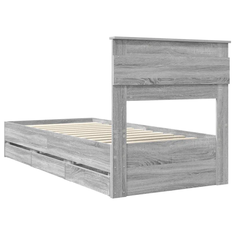 Lovos rėmas Pilkas Sonoma 75 x 190 cm Inžinerinė mediena