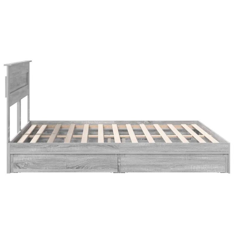 Saugos lova Pilkas Sonoma 200 x 200 cm Apdirbta mediena