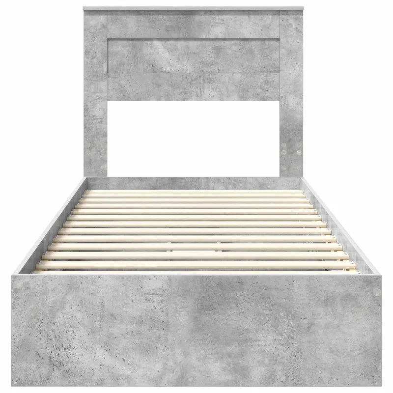 Saugos lova Betono pilka 90 x 190 cm Apdirbta mediena