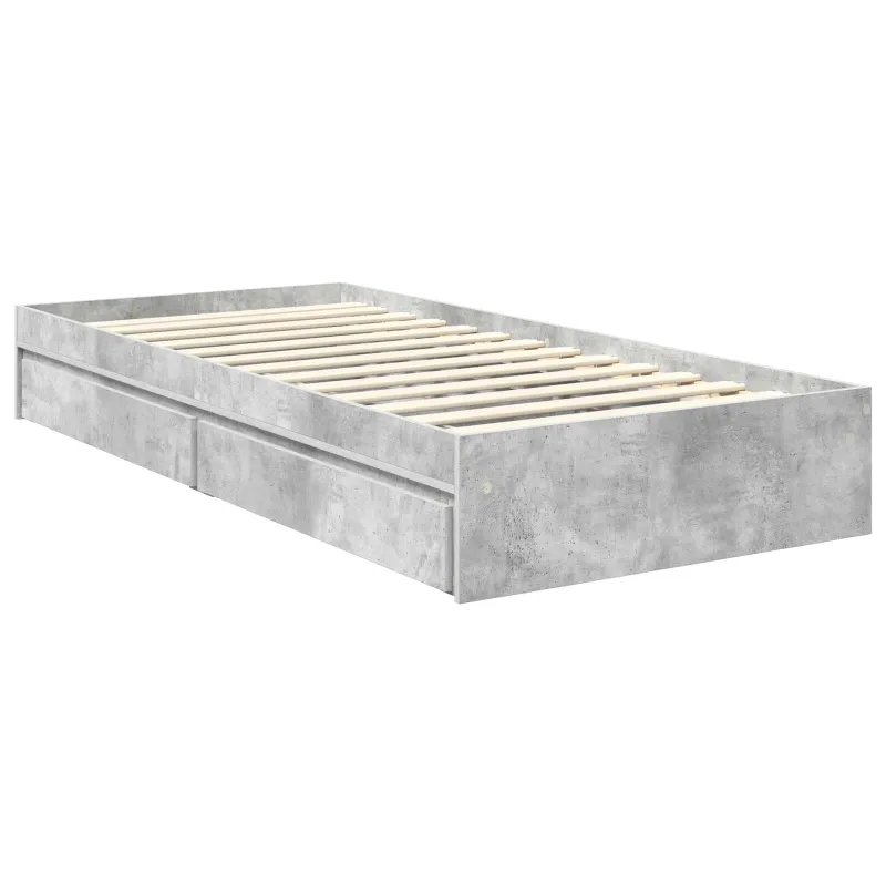 Saugos lova Betono pilka 75 x 190 cm Apdirbta mediena