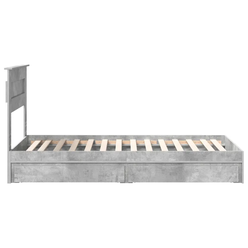 Saugos lova Betono pilka 75 x 190 cm Apdirbta mediena