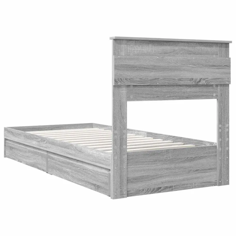 Saugos lova Pilkas Sonoma 75 x 190 cm Apdirbta mediena