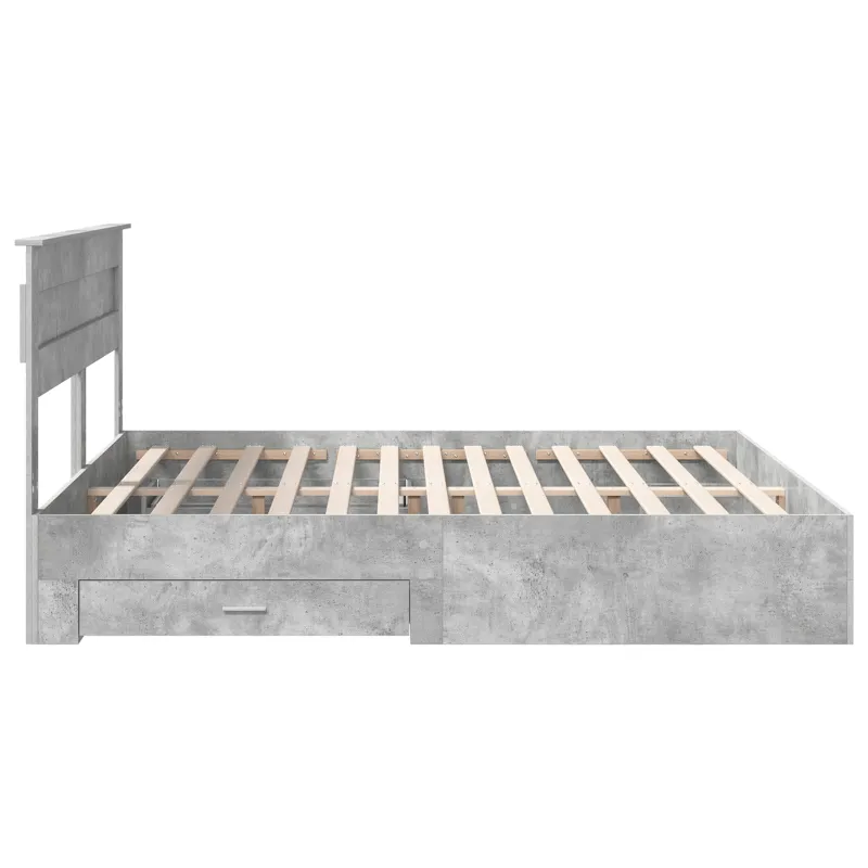 Lovos rėmas Betono pilka 180 x 200 cm Apdirbta mediena