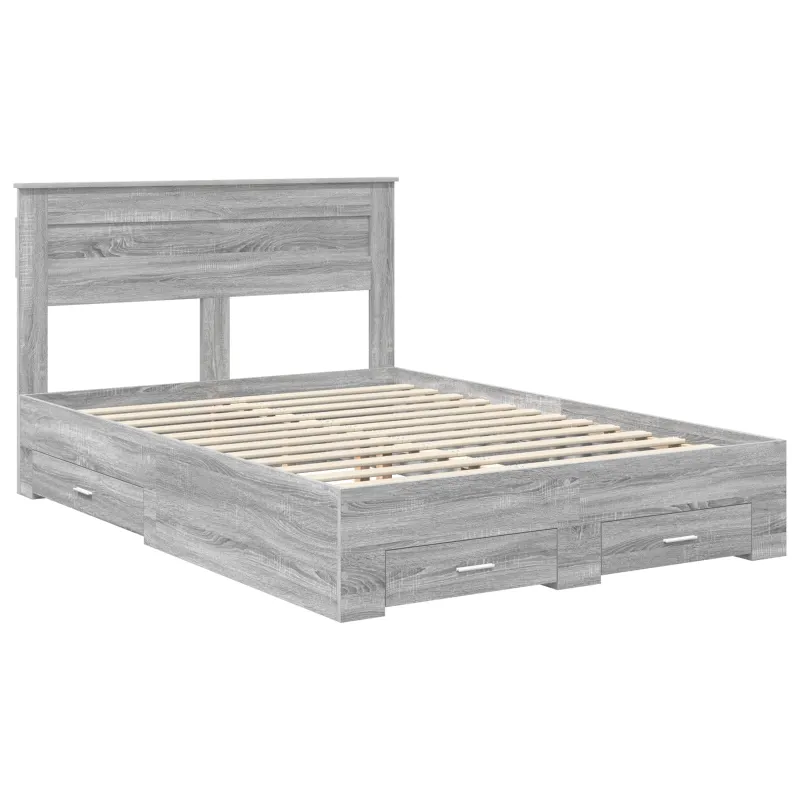 Lovos rėmas Pilkas Sonoma 140 x 190 cm Apdirbta mediena