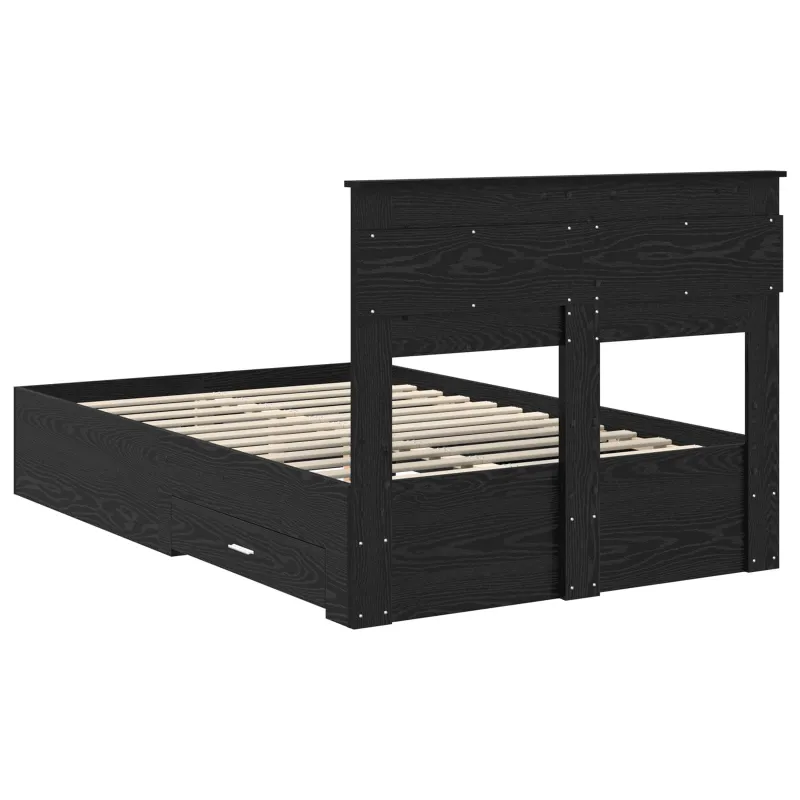 Lovos rėmas Juodas ąžuolas 135 x 190 cm Apdirbta mediena