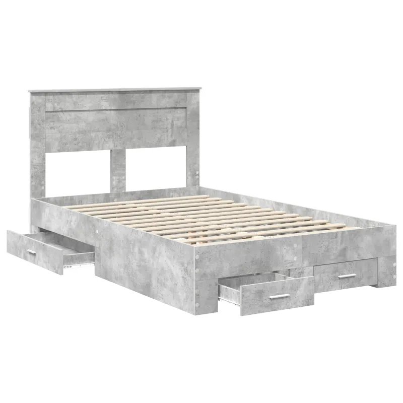 Lovos rėmas Betono pilka 135 x 190 cm Apdirbta mediena