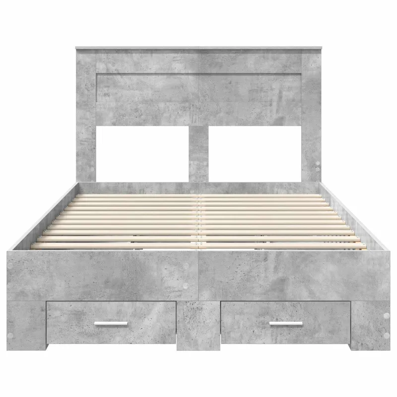 Lovos rėmas Betono pilka 135 x 190 cm Apdirbta mediena