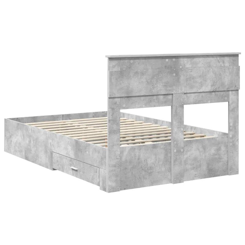 Lovos rėmas Betono pilka 135 x 190 cm Apdirbta mediena