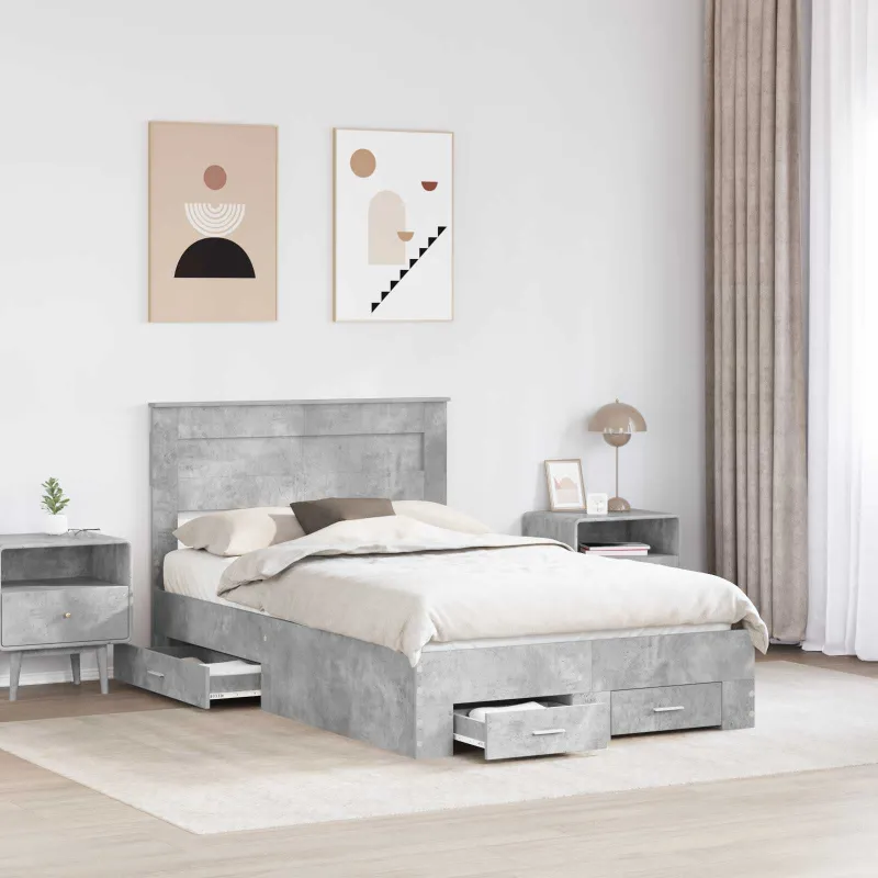 Lovos rėmas Betono pilka 120 x 200 cm Apdirbta mediena