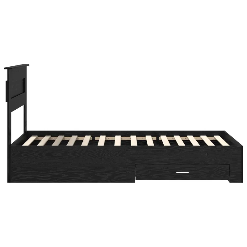 Lovos rėmas Juodas ąžuolas 100 x 200 cm Apdirbta mediena