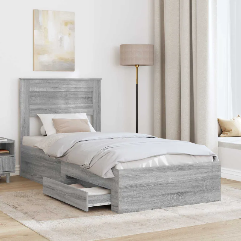 Lovos rėmas Pilkas Sonoma 90 x 200 cm Apdirbta mediena