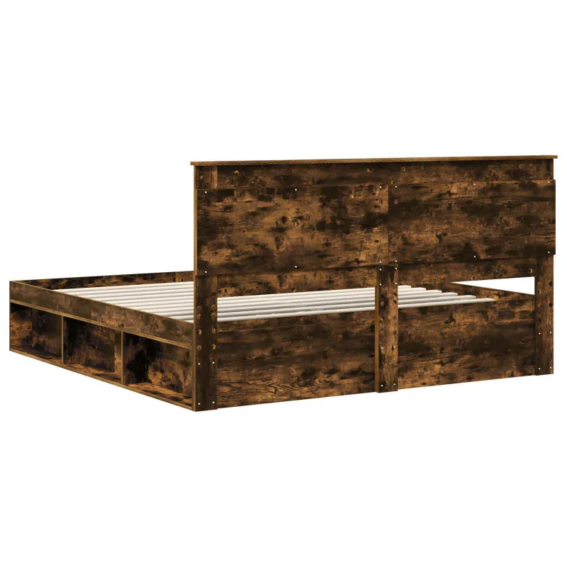 Lovos rėmas Rūkyta ąžuolas 200 x 200 cm Kietos pušies mediena