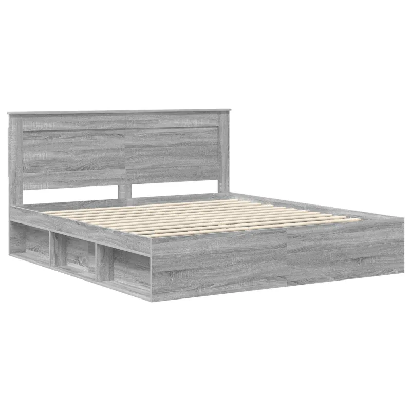 Lovos rėmas Pilkas Sonoma 200 x 200 cm Kietos pušies mediena