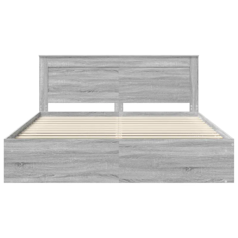 Lovos rėmas Pilkas Sonoma 200 x 200 cm Kietos pušies mediena