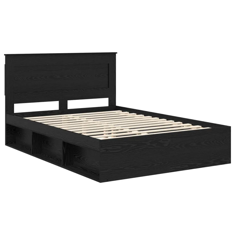 Lovos rėmas Juoda 140 x 190 cm Kietos pušies mediena