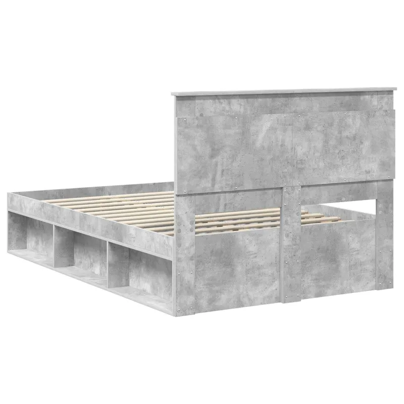 Lovos rėmas Betono pilka 135 x 190 cm Kietos pušies mediena