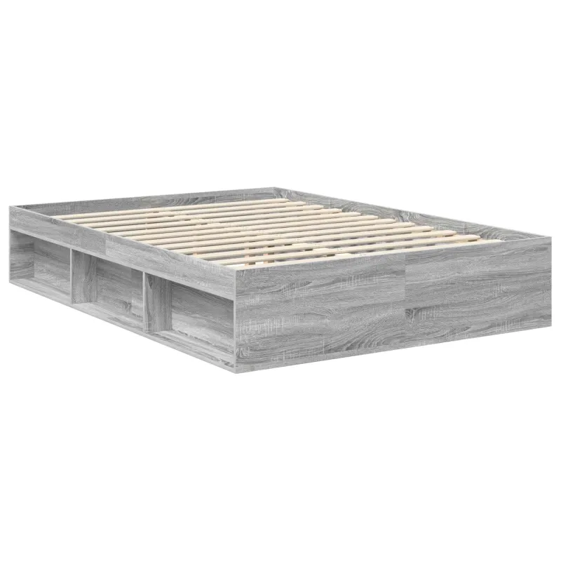 Lovos rėmas Pilkas Sonoma 135 x 190 cm Kietos pušies mediena