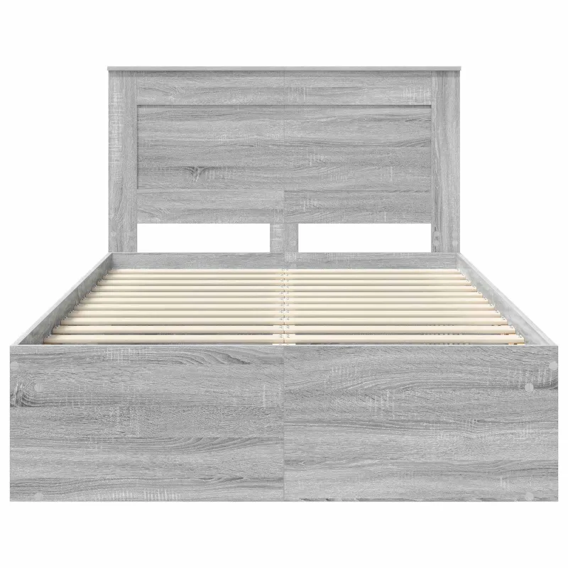 Lovos rėmas Pilkas Sonoma 135 x 190 cm Kietos pušies mediena