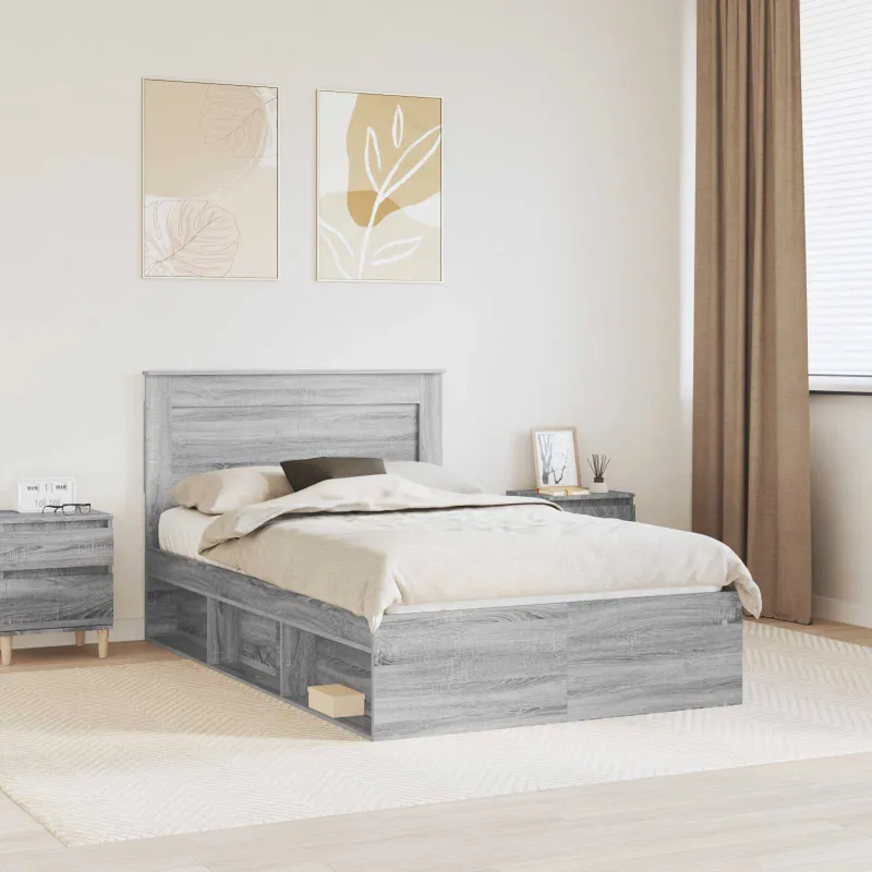 Lovos rėmas Pilkas Sonoma 120 x 190 cm Kietos pušies mediena