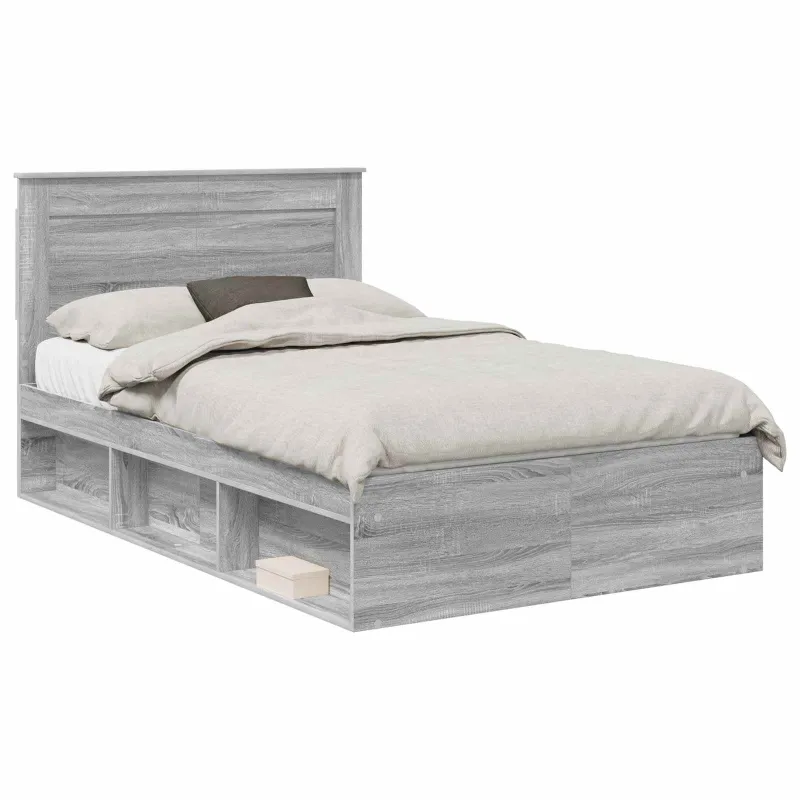 Lovos rėmas Pilkas Sonoma 120 x 190 cm Kietos pušies mediena