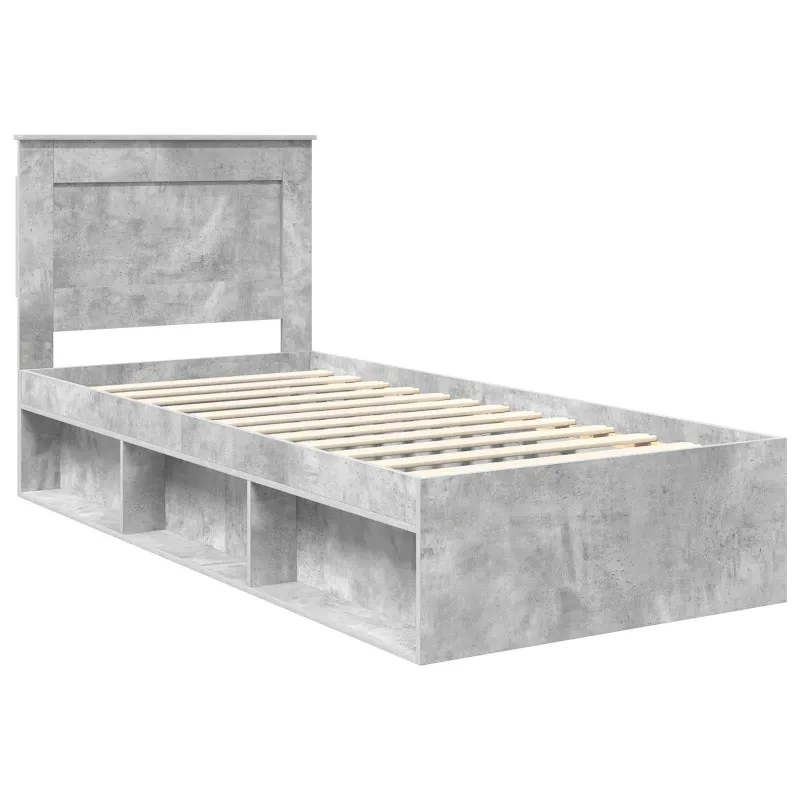 Lovos rėmas Betono pilka 100 x 200 cm Kietos pušies mediena