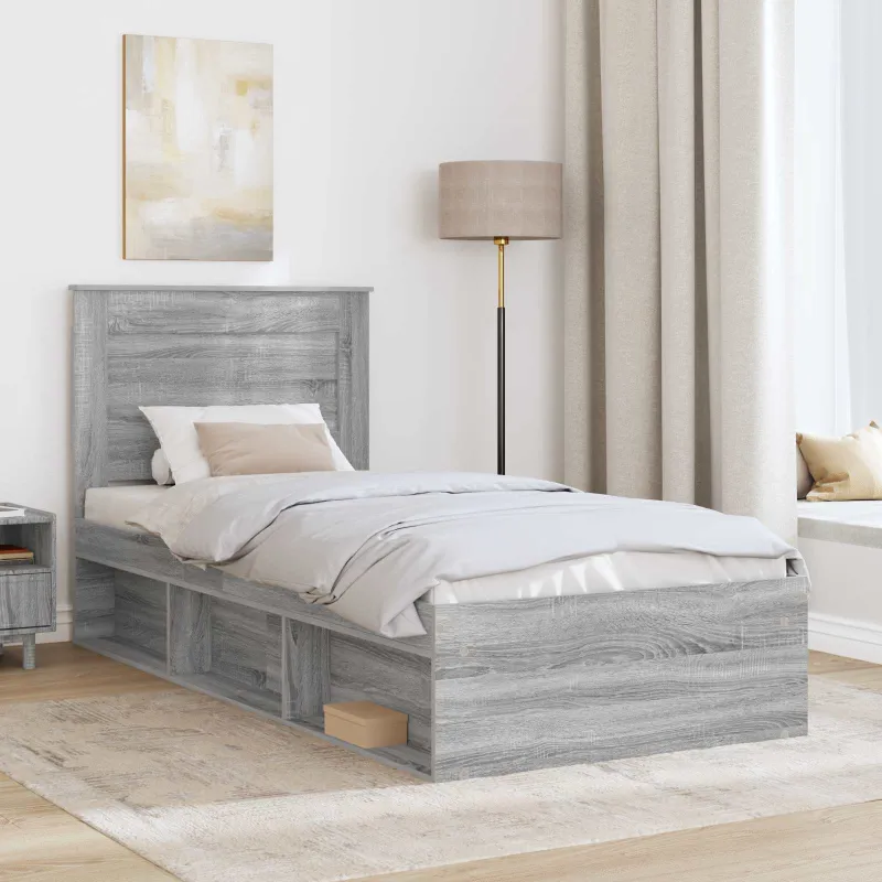 Lovos rėmas Pilkas Sonoma 100 x 200 cm Kietos pušies mediena