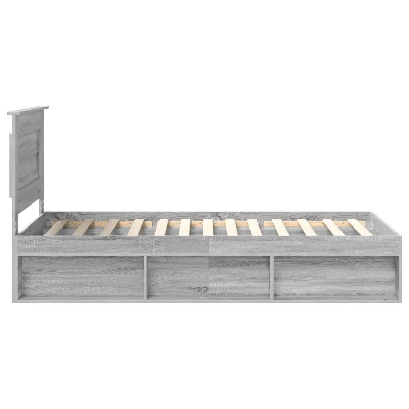 Lovos rėmas Pilkas Sonoma 100 x 200 cm Kietos pušies mediena