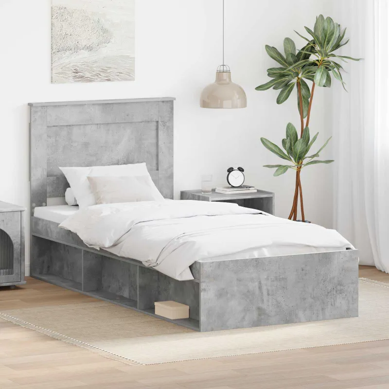 Lovos rėmas Betoninė 90 x 200 cm Kietos pušies mediena