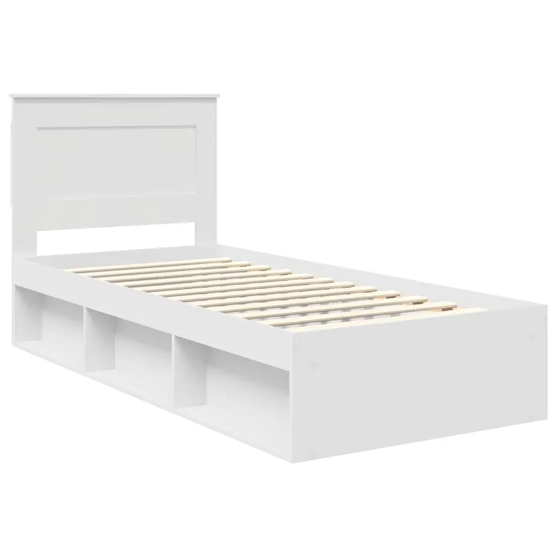 Lovos rėmas Balta 75 x 190 cm Kietos pušies mediena