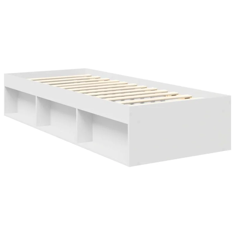 Lovos rėmas Balta 75 x 190 cm Kietos pušies mediena