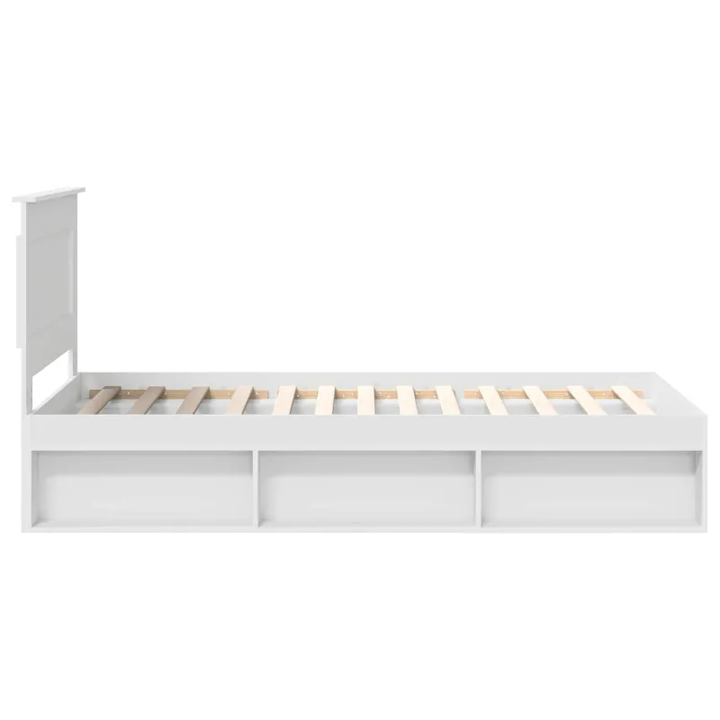 Lovos rėmas Balta 75 x 190 cm Kietos pušies mediena