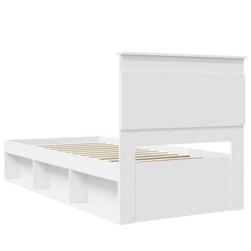 Lovos rėmas Balta 75 x 190 cm Kietos pušies mediena