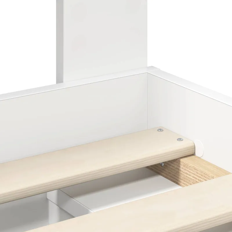 Lovos rėmas Balta 75 x 190 cm Kietos pušies mediena
